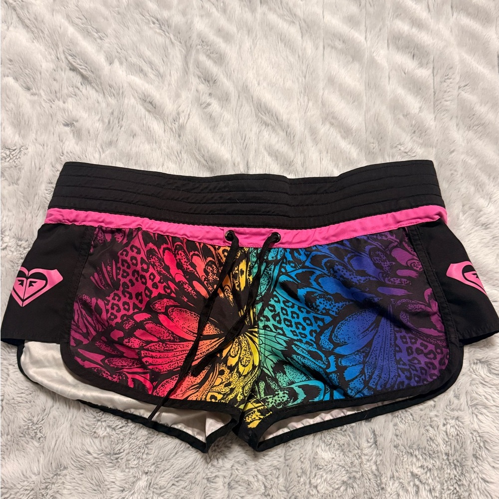 Roxy Women's Black and Rainbow Boardshorts